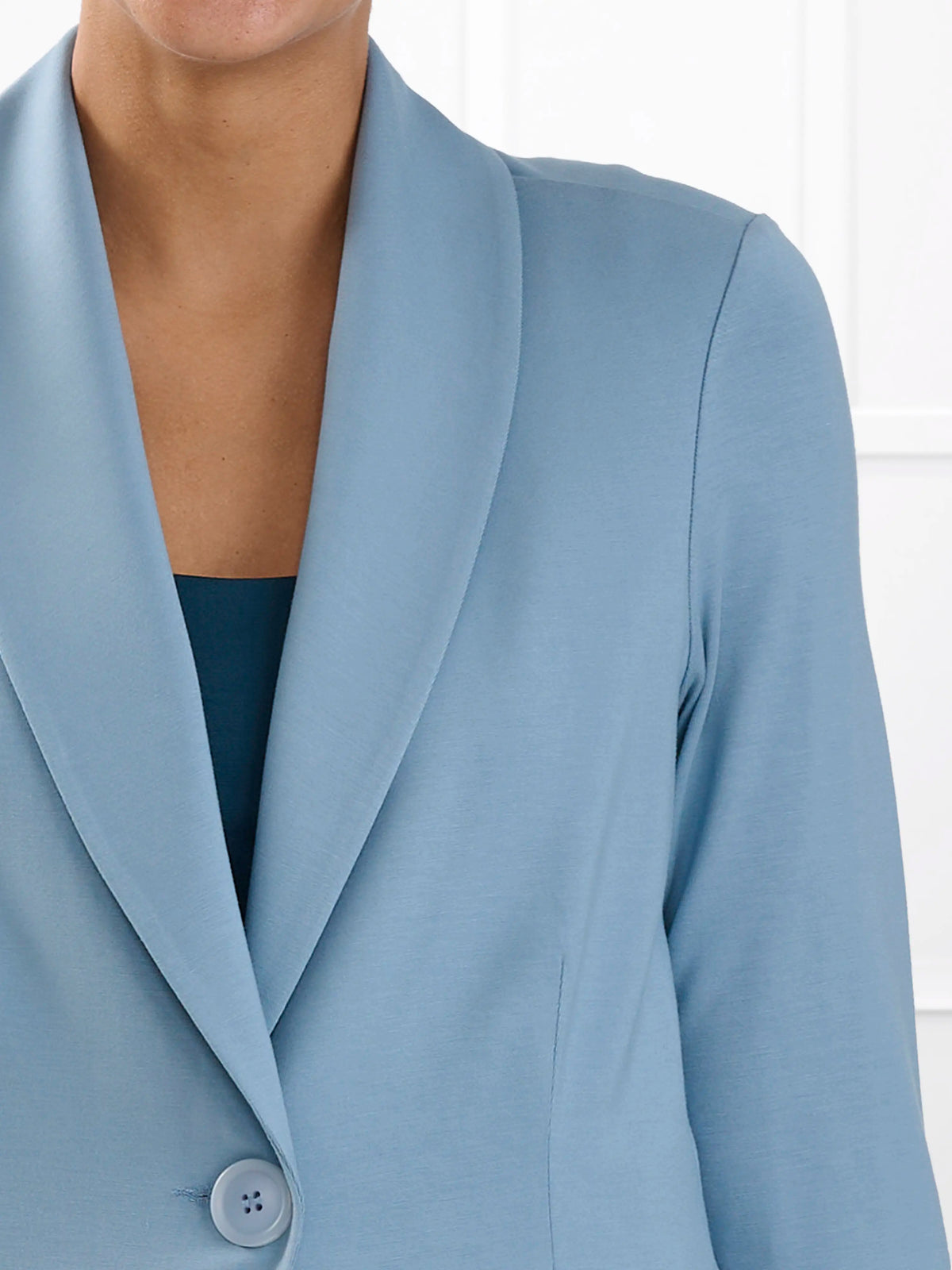 Emily soft stretchy blazer for women in Steel blue 