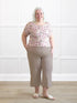 Gabby straight leg pocket capri pant 00 in Portobello on model Colleen, size XXL Petite @Colleen-XXL-petite 