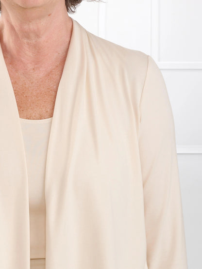 Georgina shawl collar pocket cardigan for women in Shortbread 
