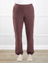 Jaylinn mid rise fleece jogger for women in Brown melange 