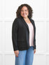 Jessica machine washable ponte blazer for women in Black on model Kerri, size M @Kerri-M 