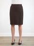 Jilly pull on pencil skirt for women in Dark chocolate 
