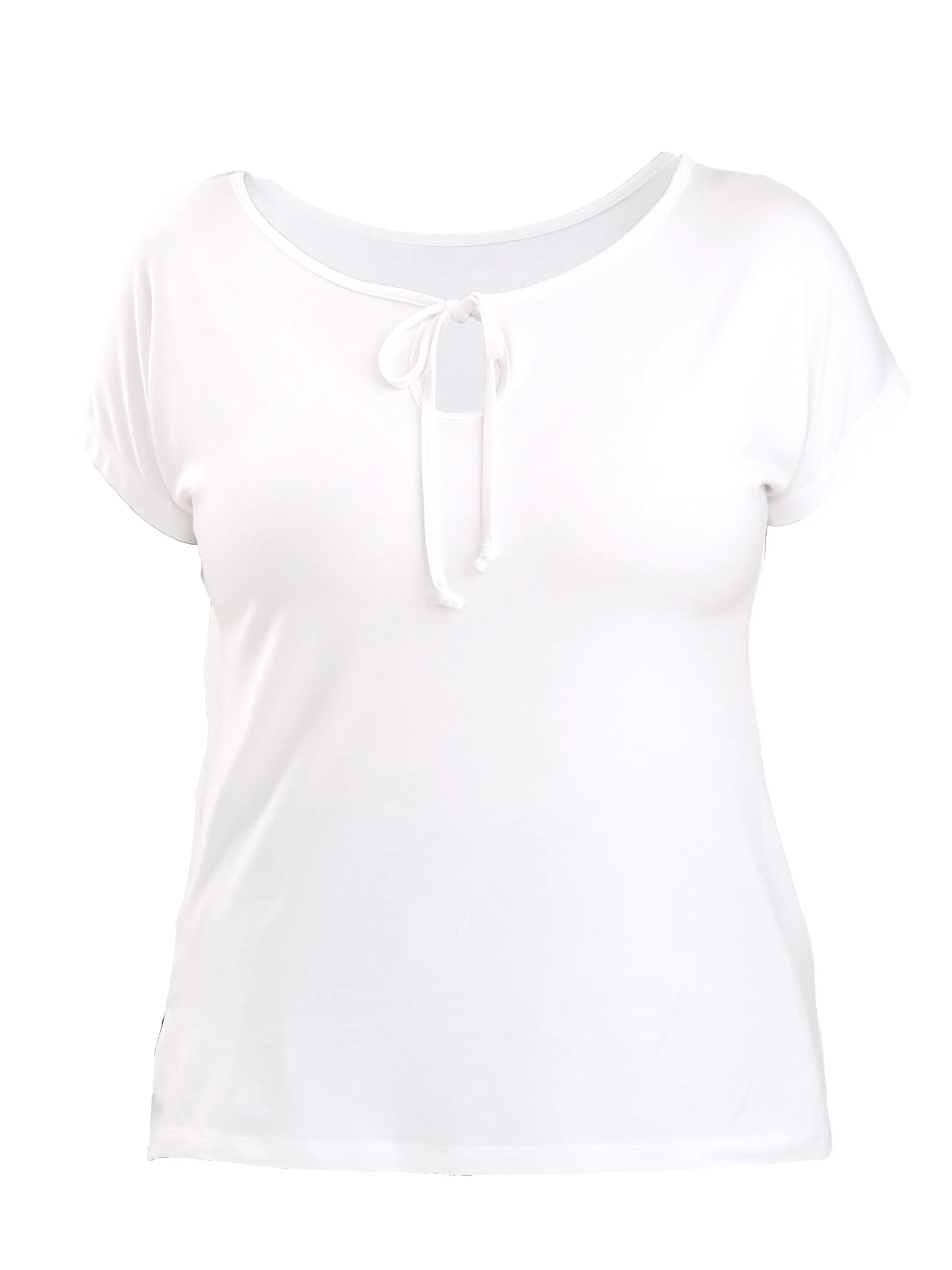 Josette reversible neckline keyhole dolman top for women in White 