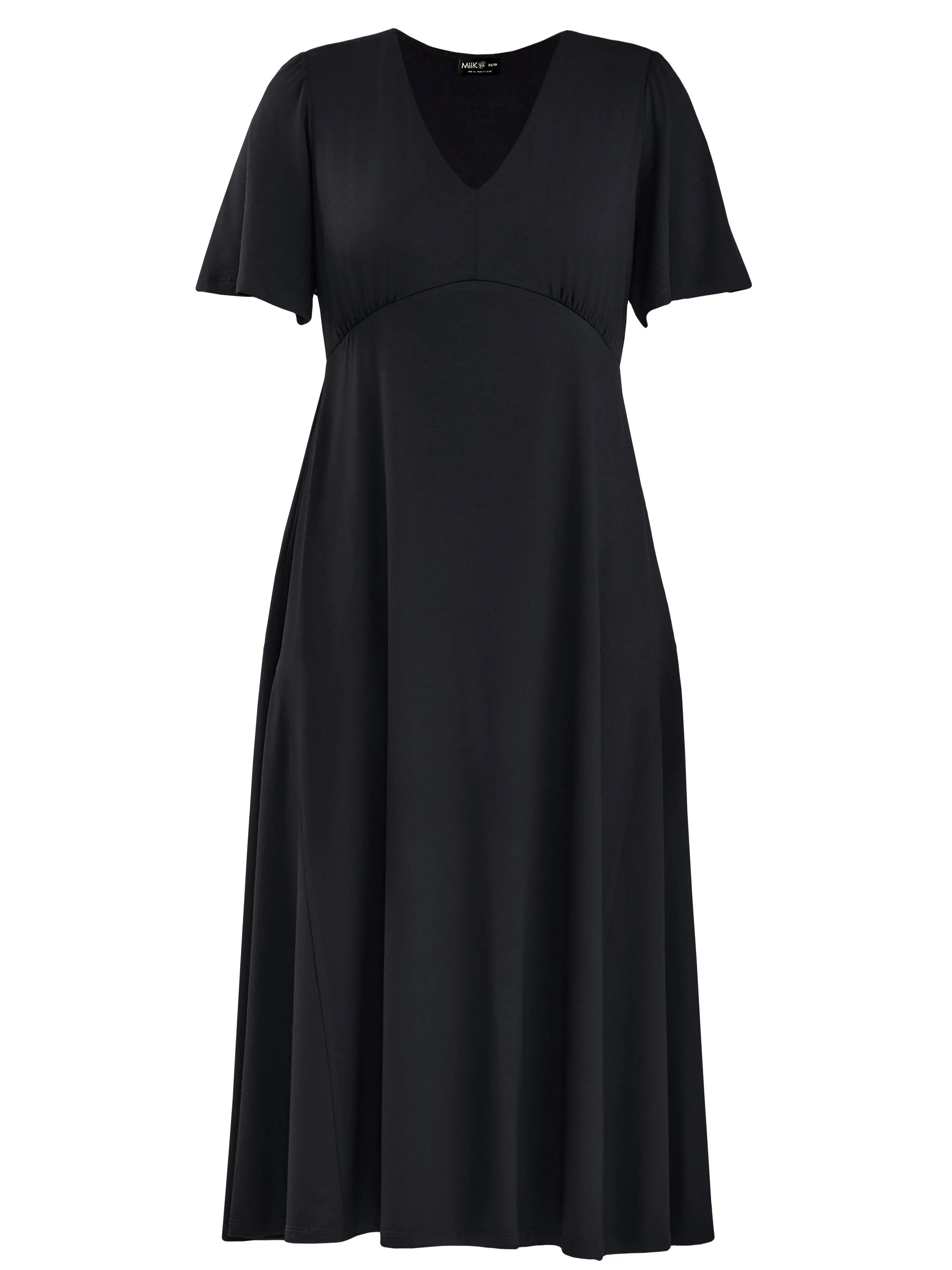 Juliana flutter sleeve midi dress for women in Black 