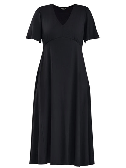 Juliana flutter sleeve midi dress for women in Black 