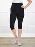 Kaede high waisted knee length legging for women in Black 