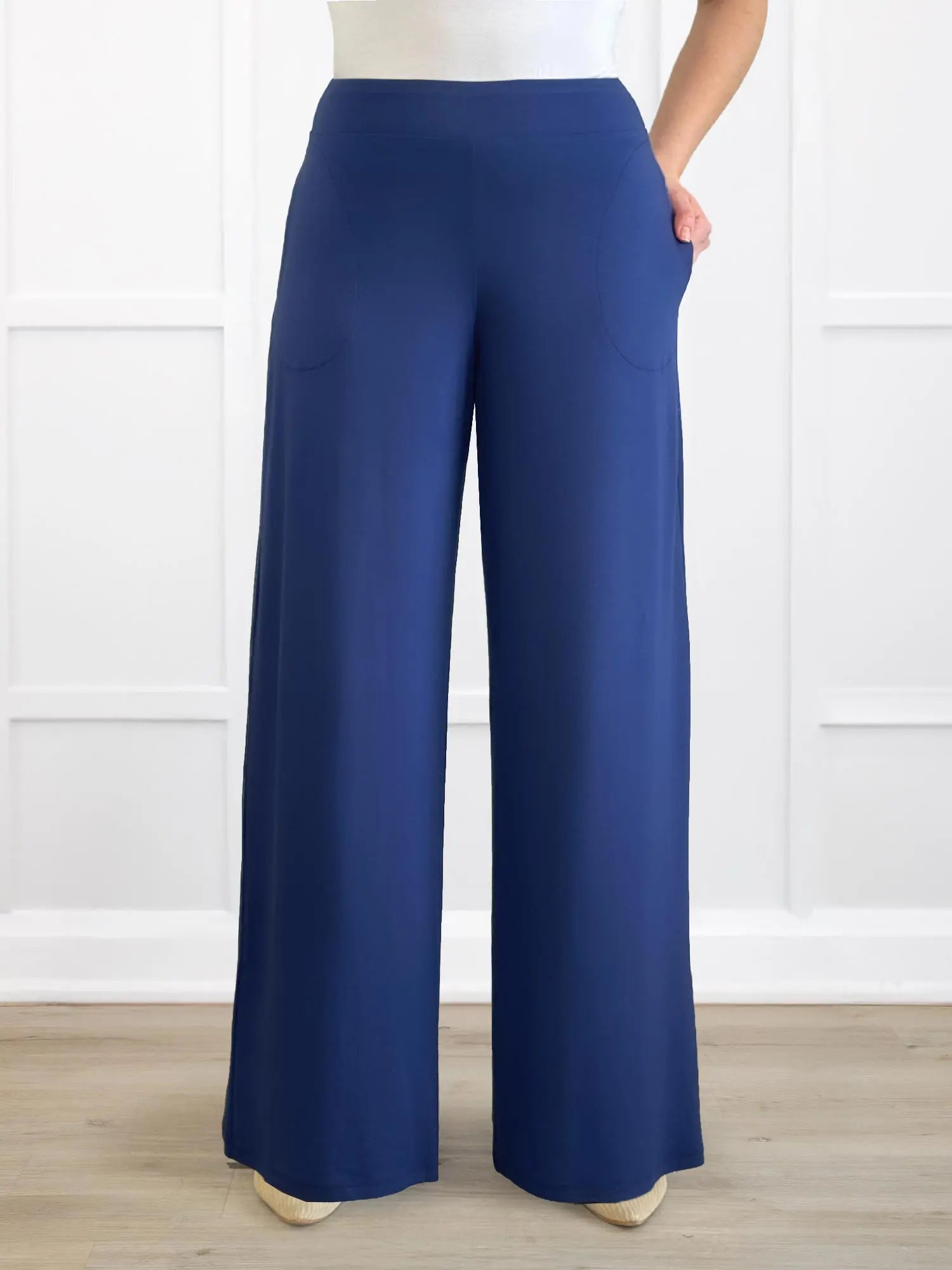 Kaleo high waisted wide leg pant for women in Marine blue 