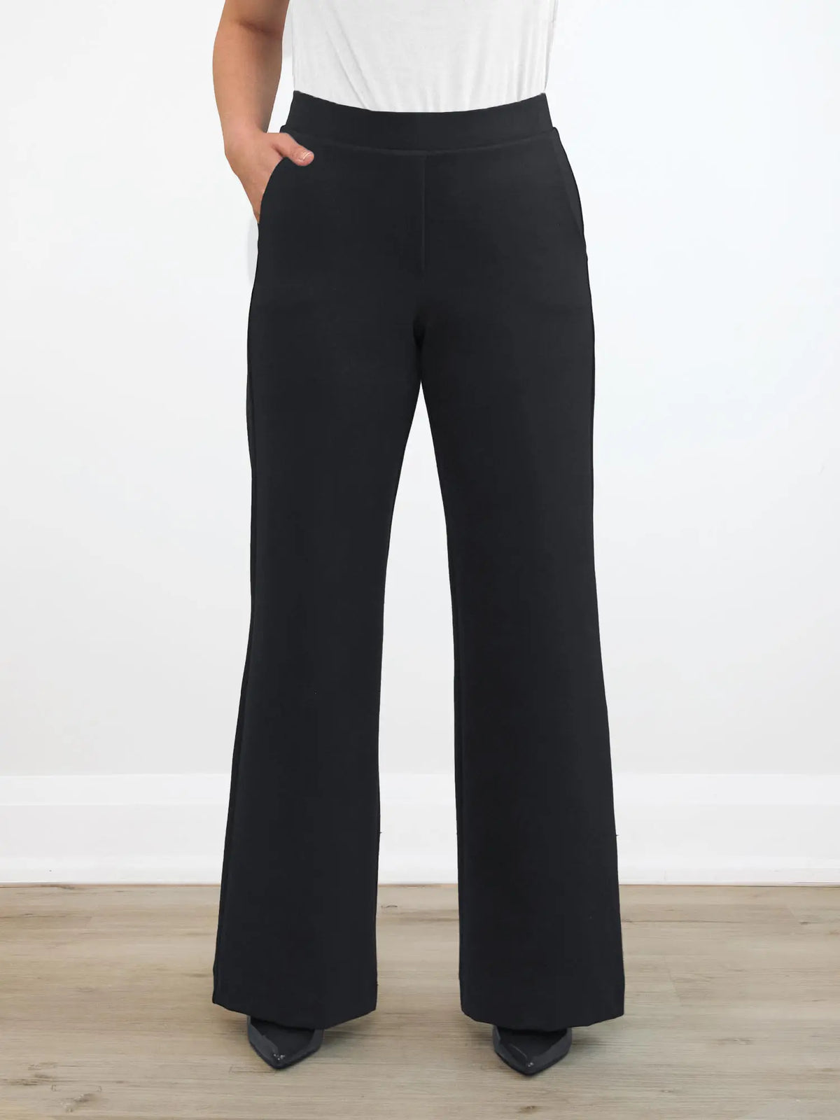 Kamaria wide leg ponte pant for women in Black 
