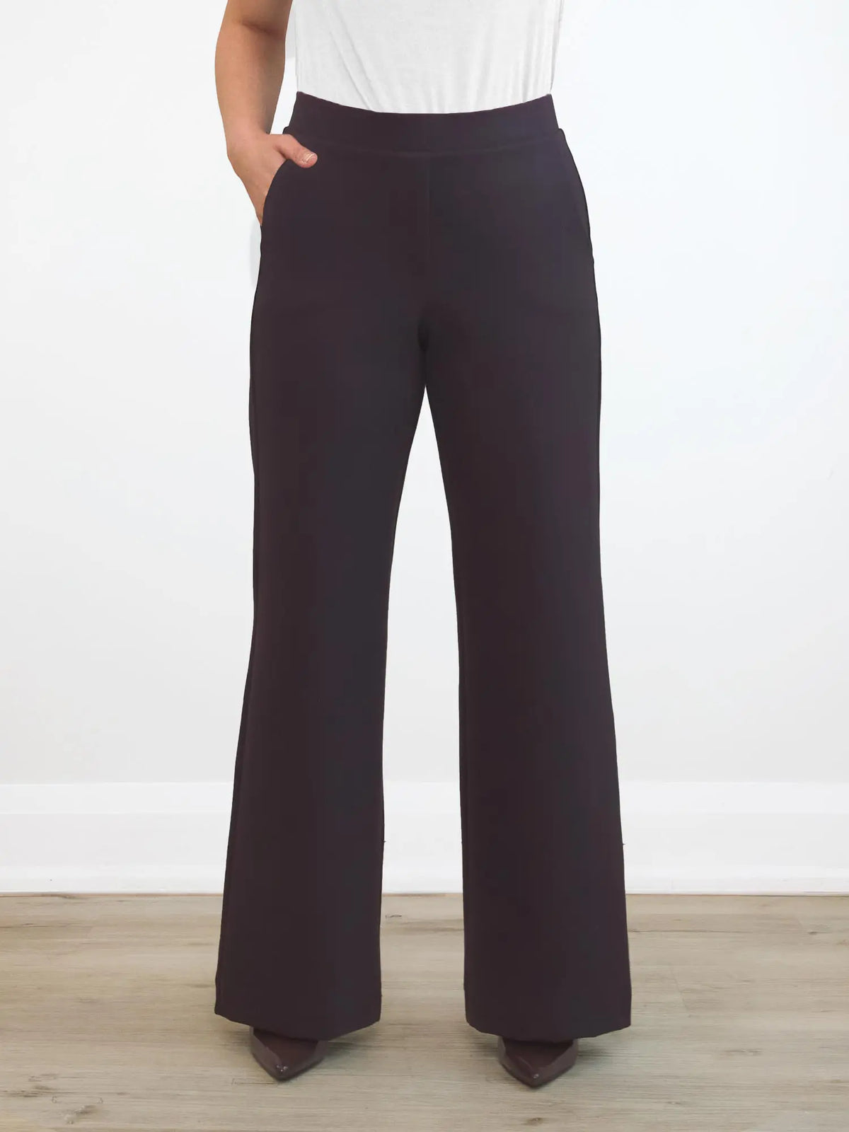 Kamaria wide leg ponte pant for women in Espresso 