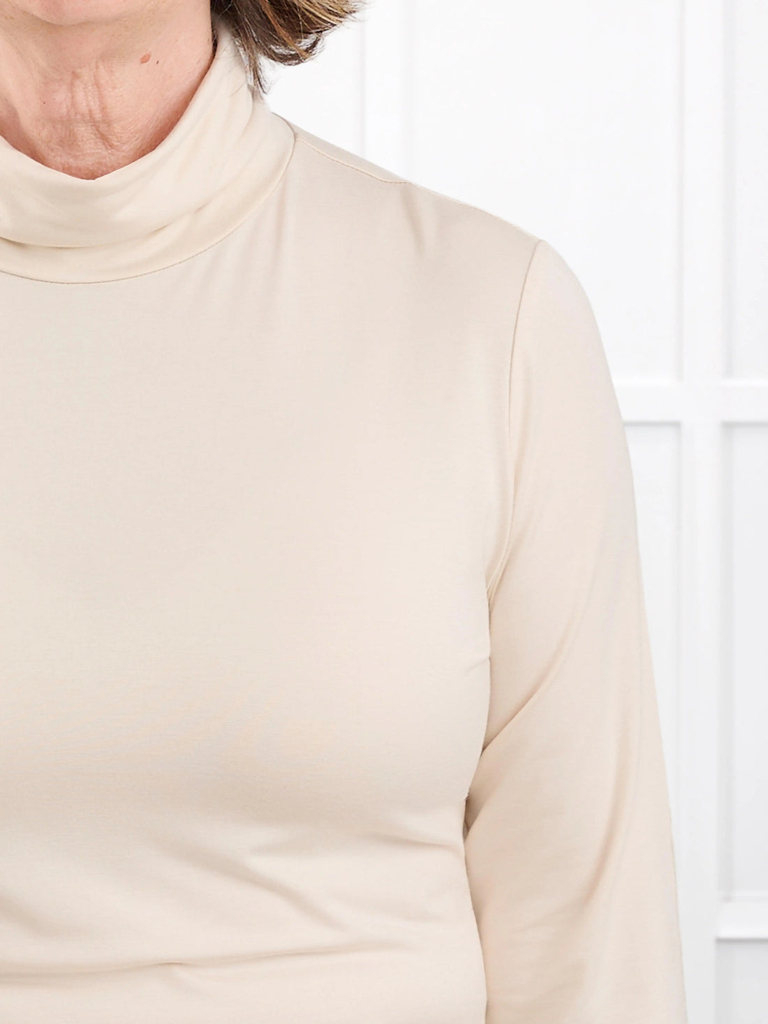 Kerry turtleneck top for women in Shortbread 