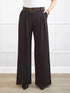 Kiya high waisted wide leg pleated pant for women 00 in Dark chocolate 