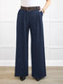 Kiya high waisted wide leg pleated pant for women in Navy 