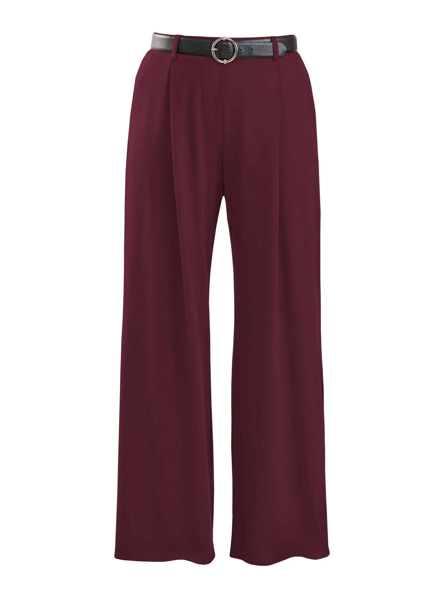Lara high waisted wide leg pleated pant for women in Merlot on model Dde5b0d5, size 8DEC 40c3 @dde5b0d5-8dec-40c3-a1f4-7eadb02f1896 