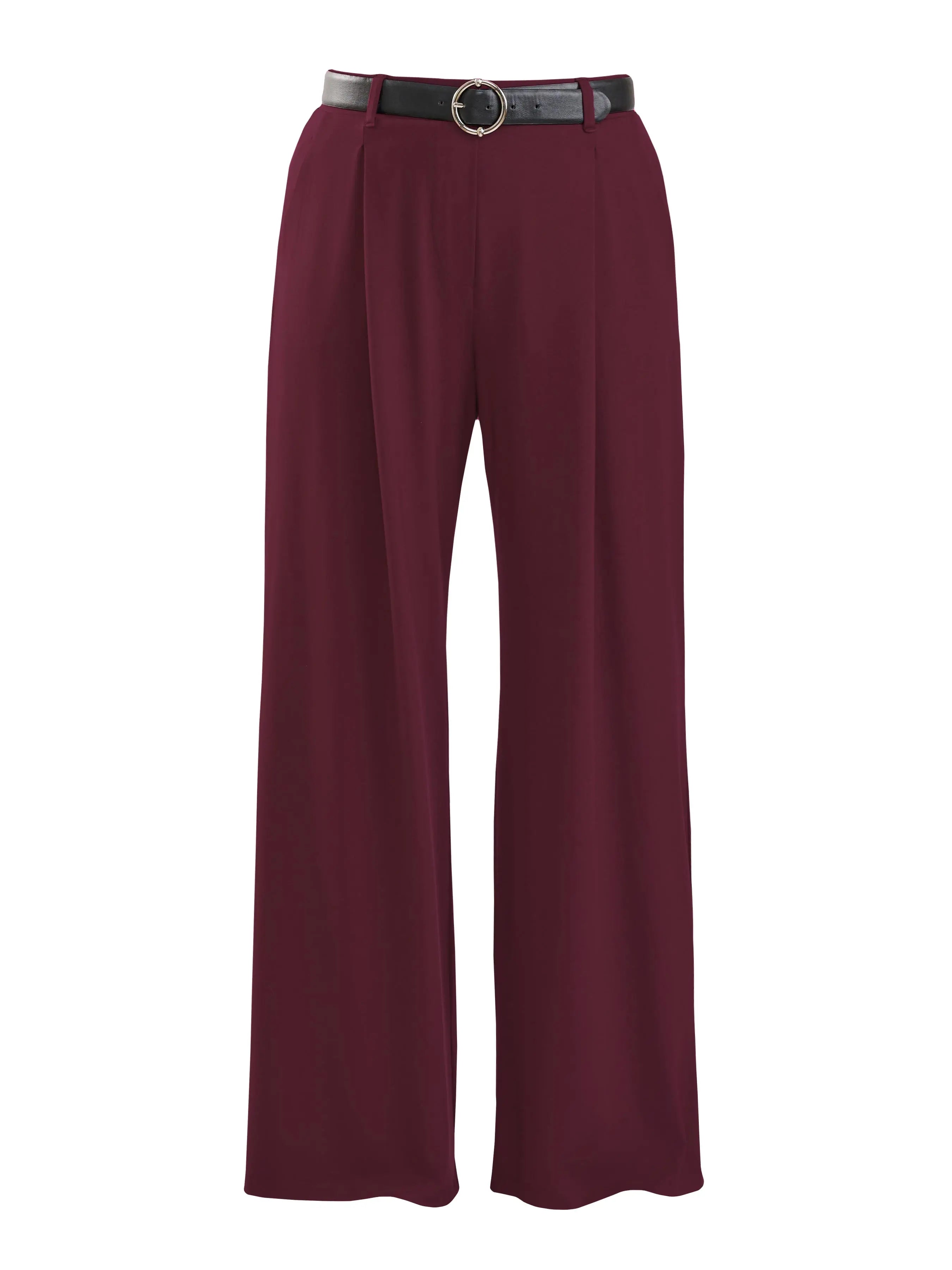 Lara high waisted wide leg pleated pant for women in Merlot on model Dde5b0d5, size 8DEC 40c3 @dde5b0d5-8dec-40c3-a1f4-7eadb02f1896 