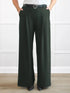 Lara high waisted wide leg pleated pant for women in Pine 