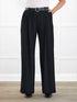 Lara high waisted wide leg pleated pant for women in Black 