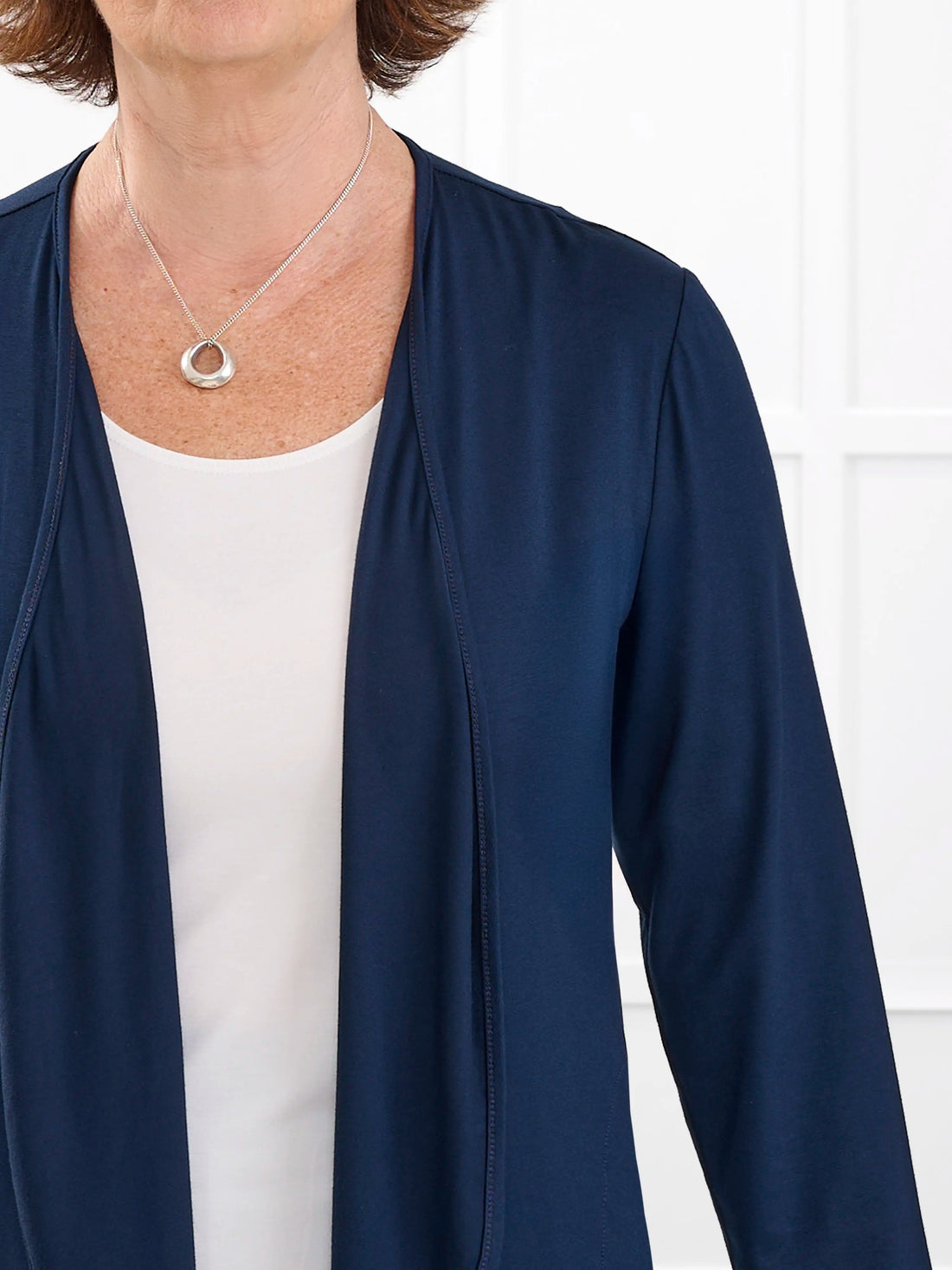 Lilah waterfall cardigan with pockets for women in Navy 
