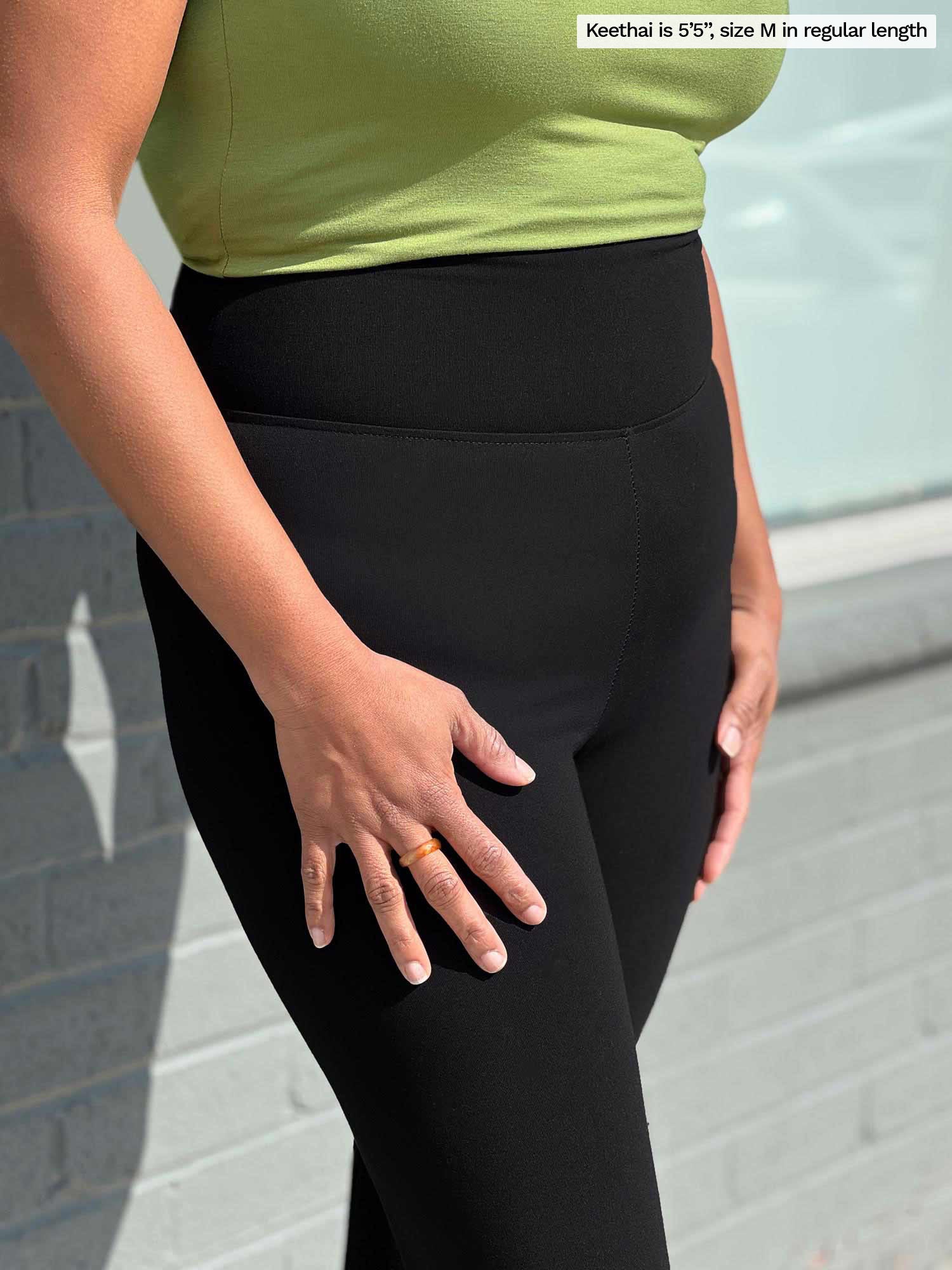 HDE Women's Plus Size Yoga Pants High Waisted Wide Leg Leggings Dark Green  2X 