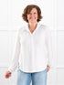 Lucia collared shirt for women in White on model Donna, size S Regular @Donna-S-regular 