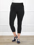 Lucy mid rise capri legging for women in Black 