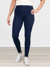 Close up of Miik's Lucy mid-rise legging in navy.