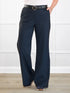 Lynn wide leg faux denim stretch jean for women in Indigo blue 