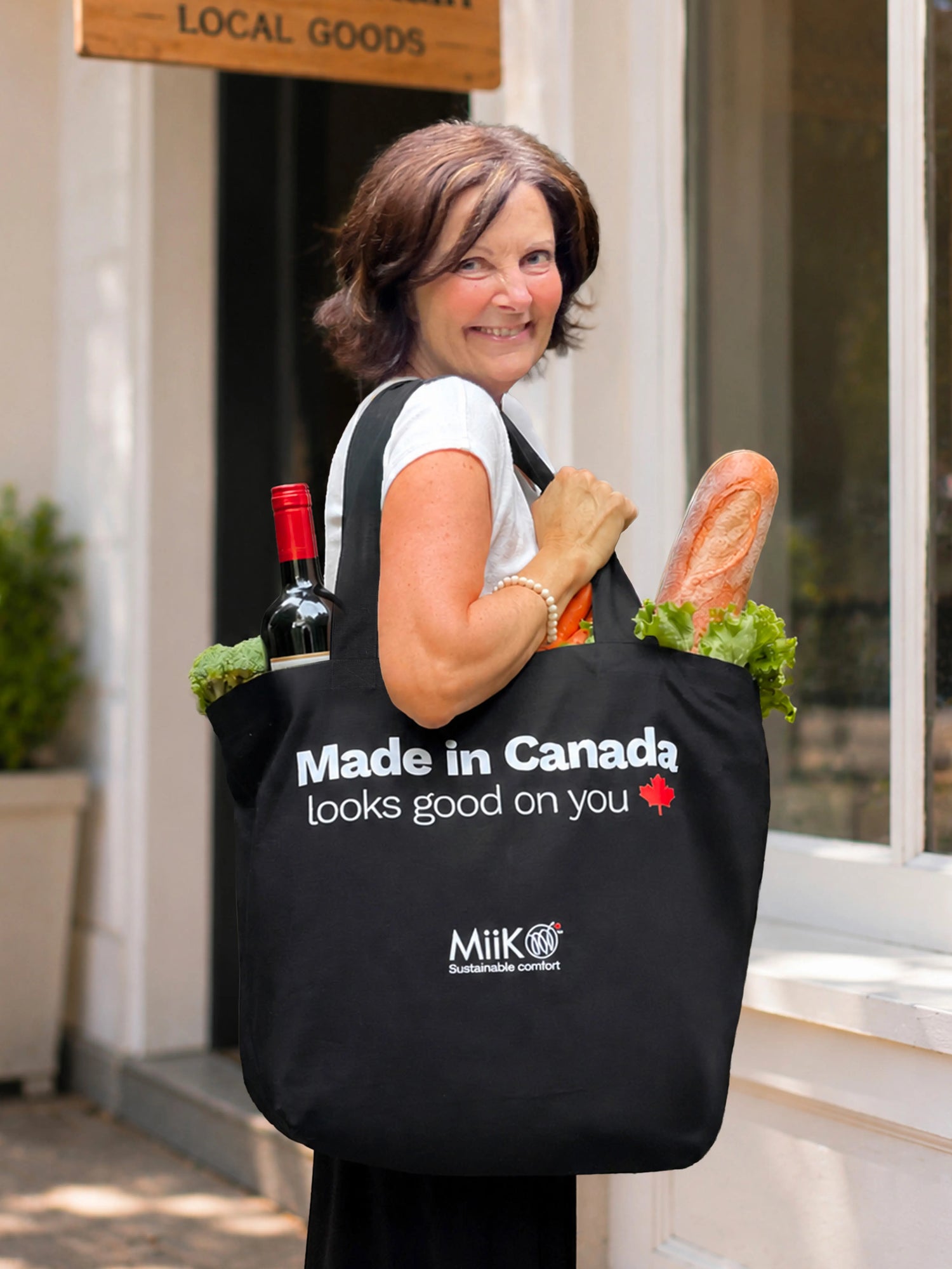 Made in canada tote bag for women in Black 