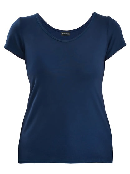 Marianna reversible neckline classic tee for women in Navy 