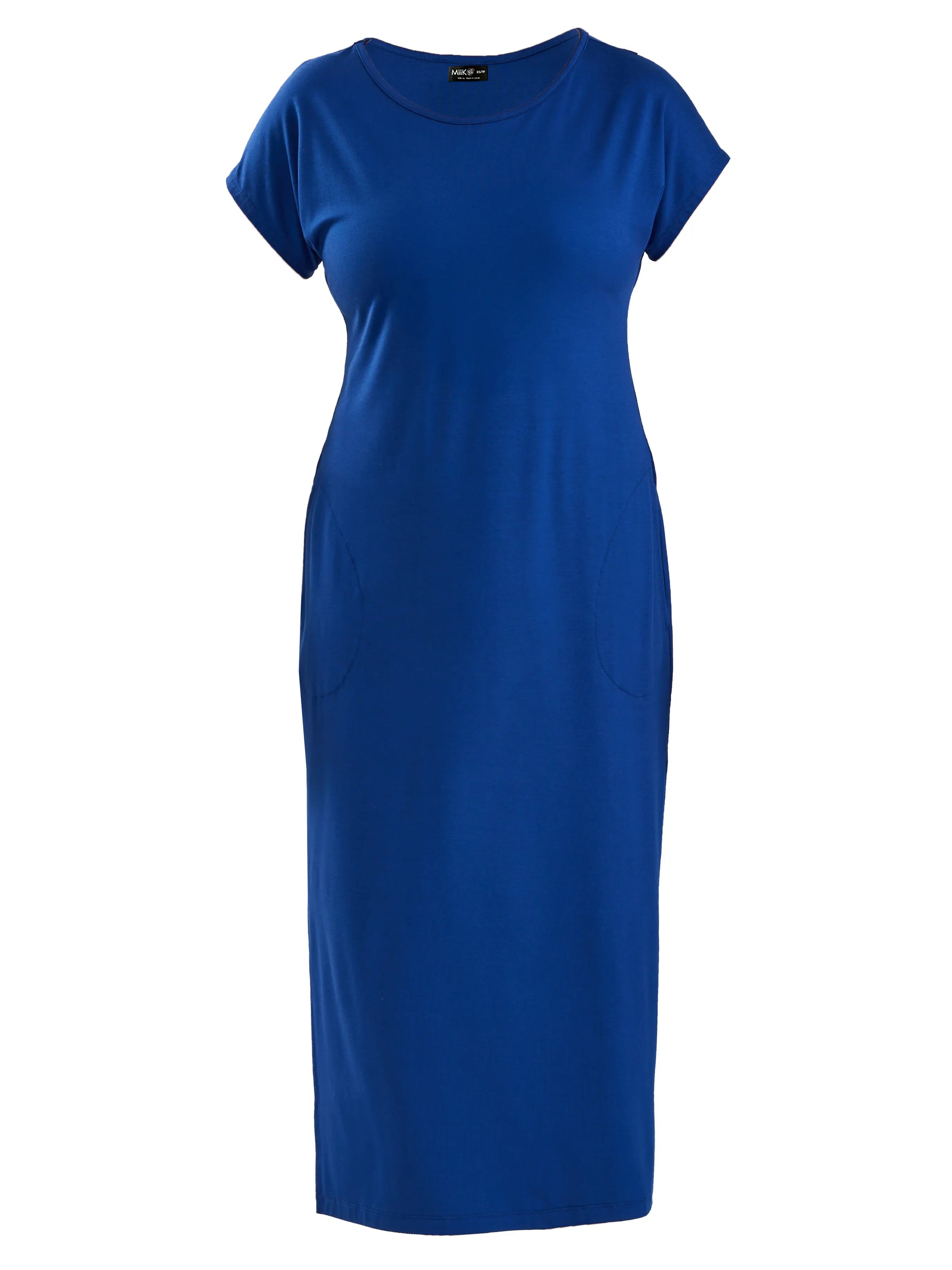 Marilla t shirt midi pocket dress for women in Ink blue 