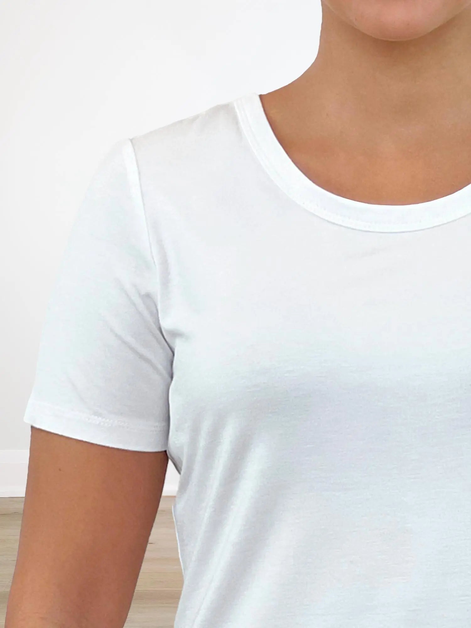 Marissa half sleeve crewneck tee for women in White 