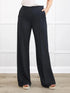 Maxine wide leg pintuck ponte pant for women in Black 