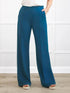 Maxine wide leg pintuck ponte pant for women in Moroccan blue 