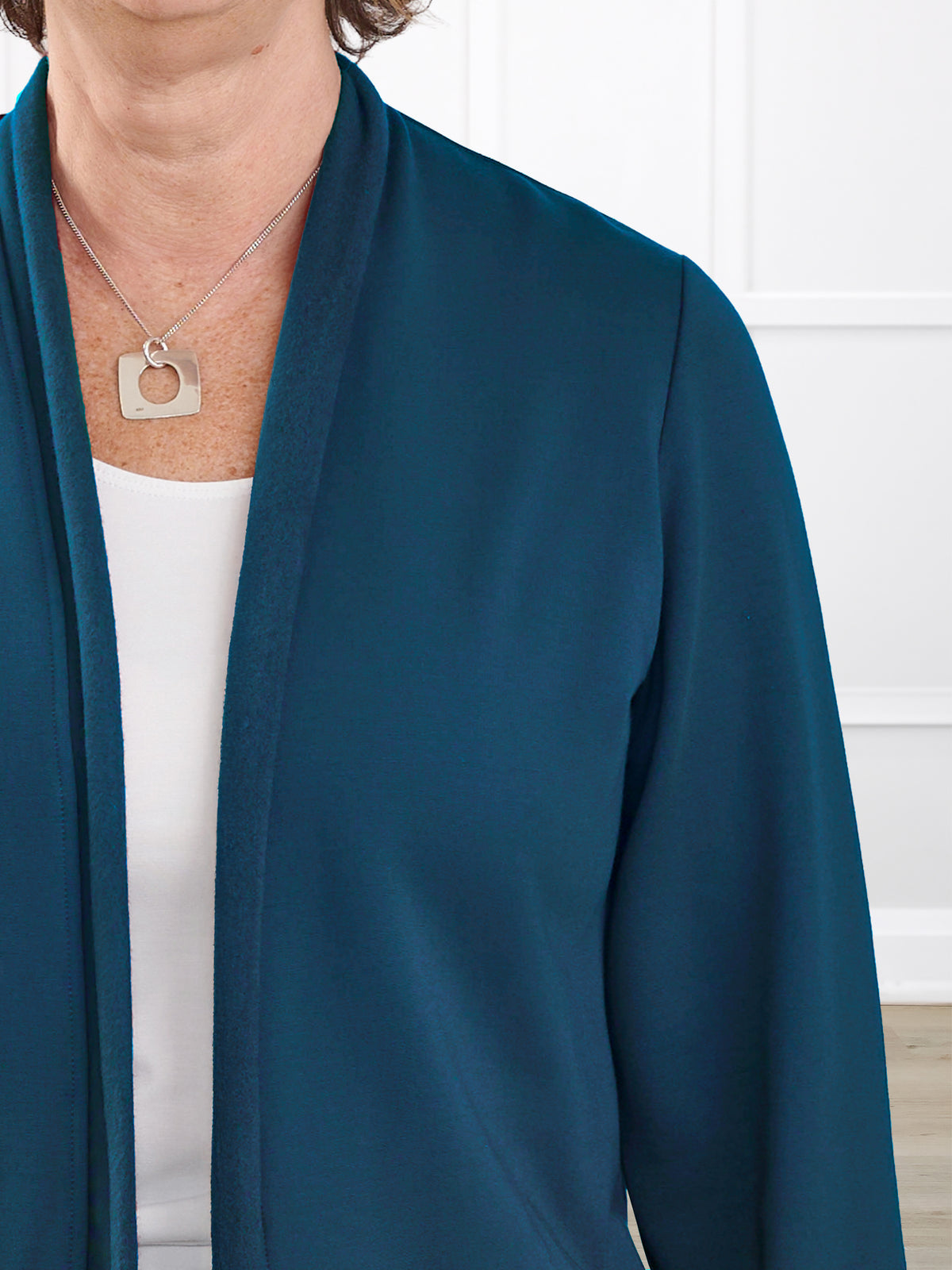 Montana fleece pocket cardigan for women in Atlantic 
