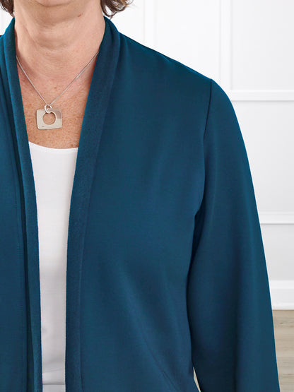 Montana fleece pocket cardigan for women in Atlantic 