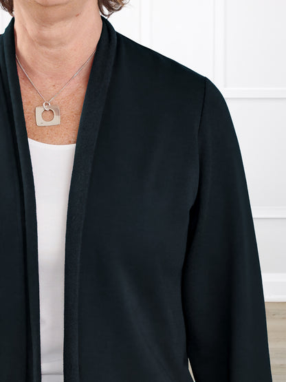 Montana fleece pocket cardigan for women in Black 