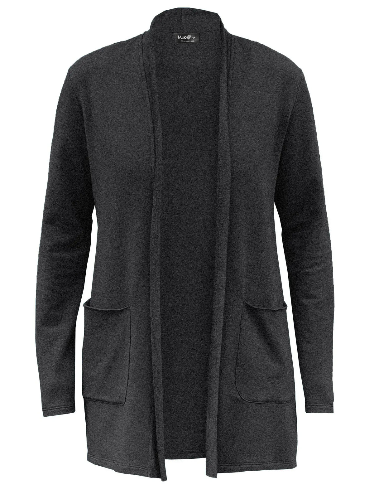 Montana fleece pocket cardigan for women in Charcoal 