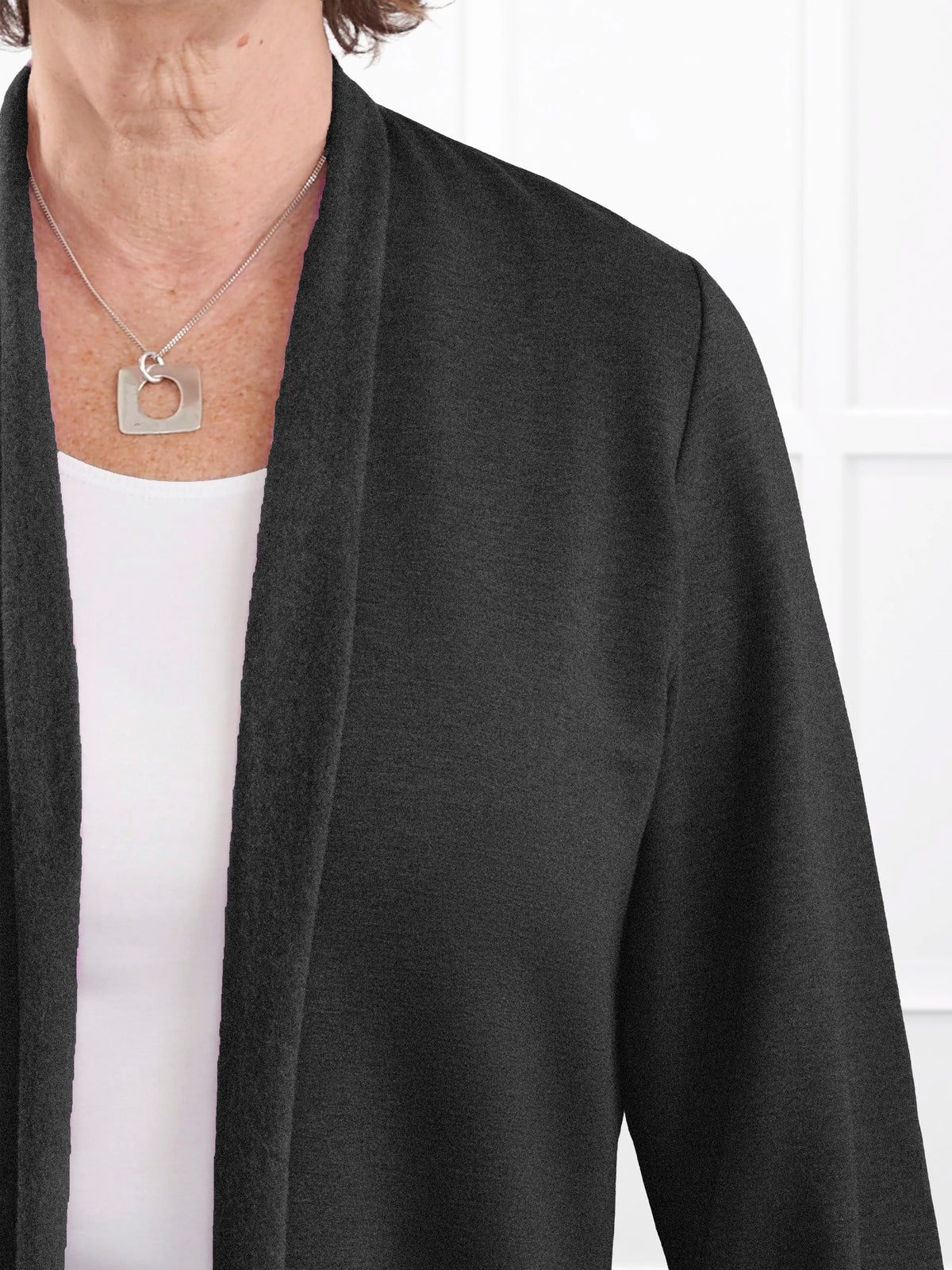 Montana fleece pocket cardigan for women in Charcoal 