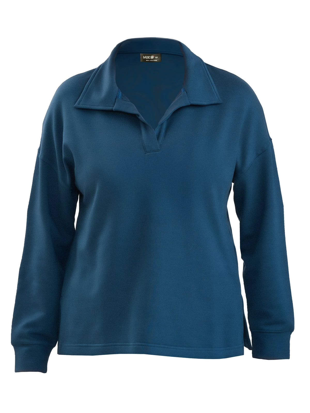 Odell fleece polo sweatshirt for women in Atlantic 