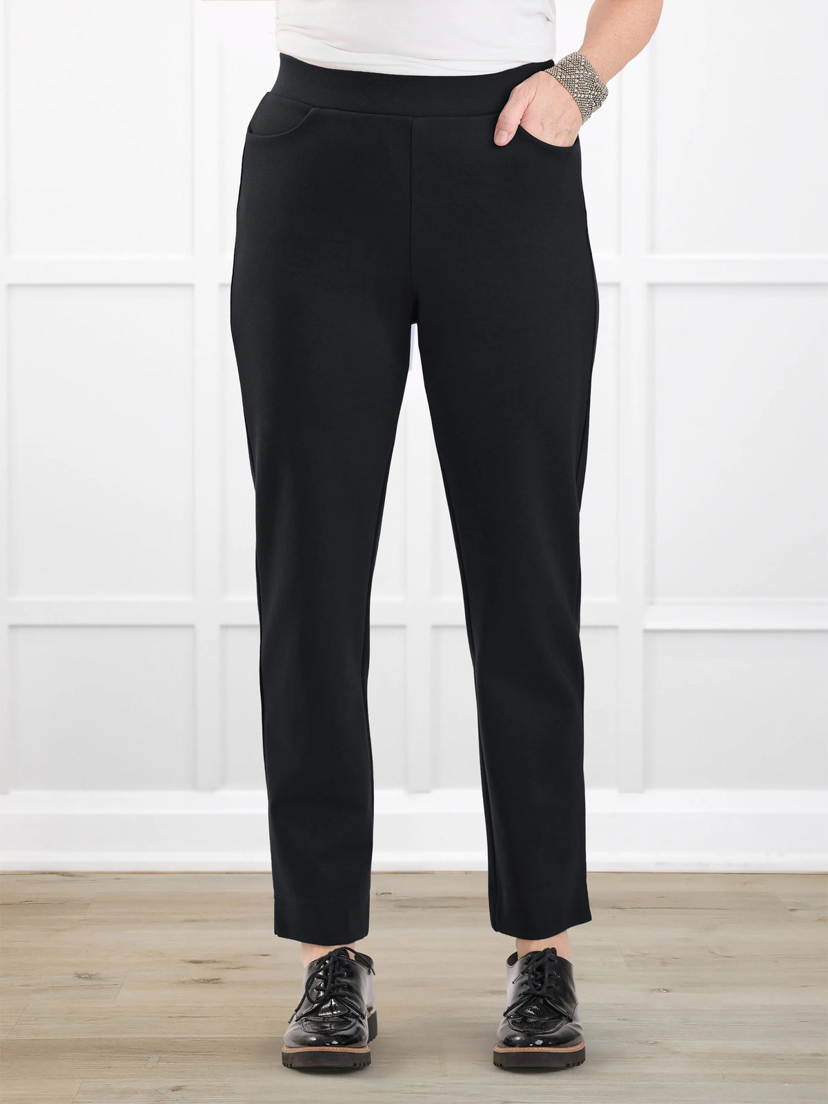 Palermo straight leg ponte dress pant for women in Black 