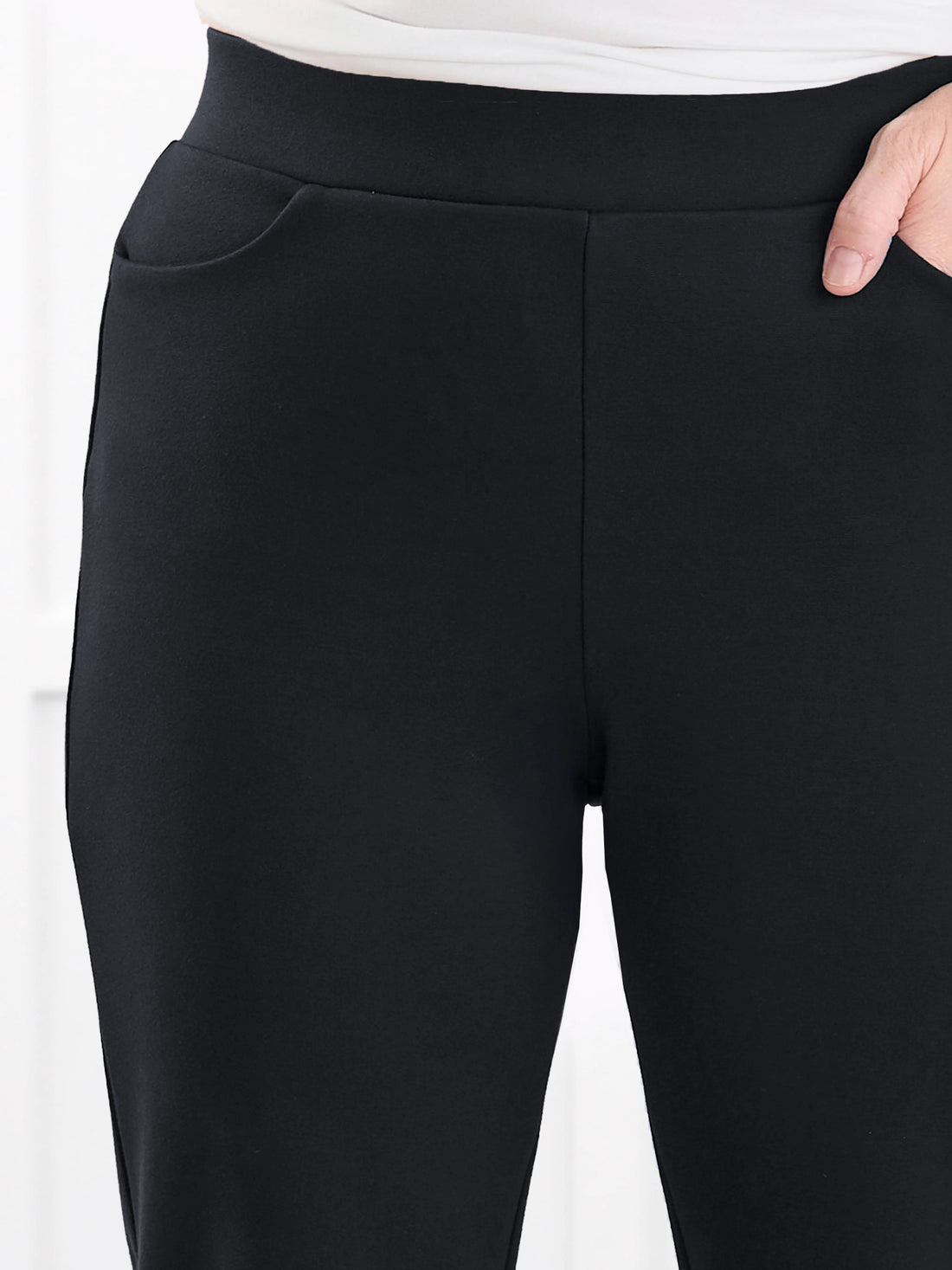 Palermo straight leg ponte dress pant for women in Black 