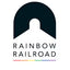 Logo of Rainbow Railroad with a silhouette and rainbow colors on a white background