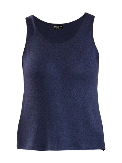 Ricki reversible neckline sweater knit tank for women in Midnight blue 