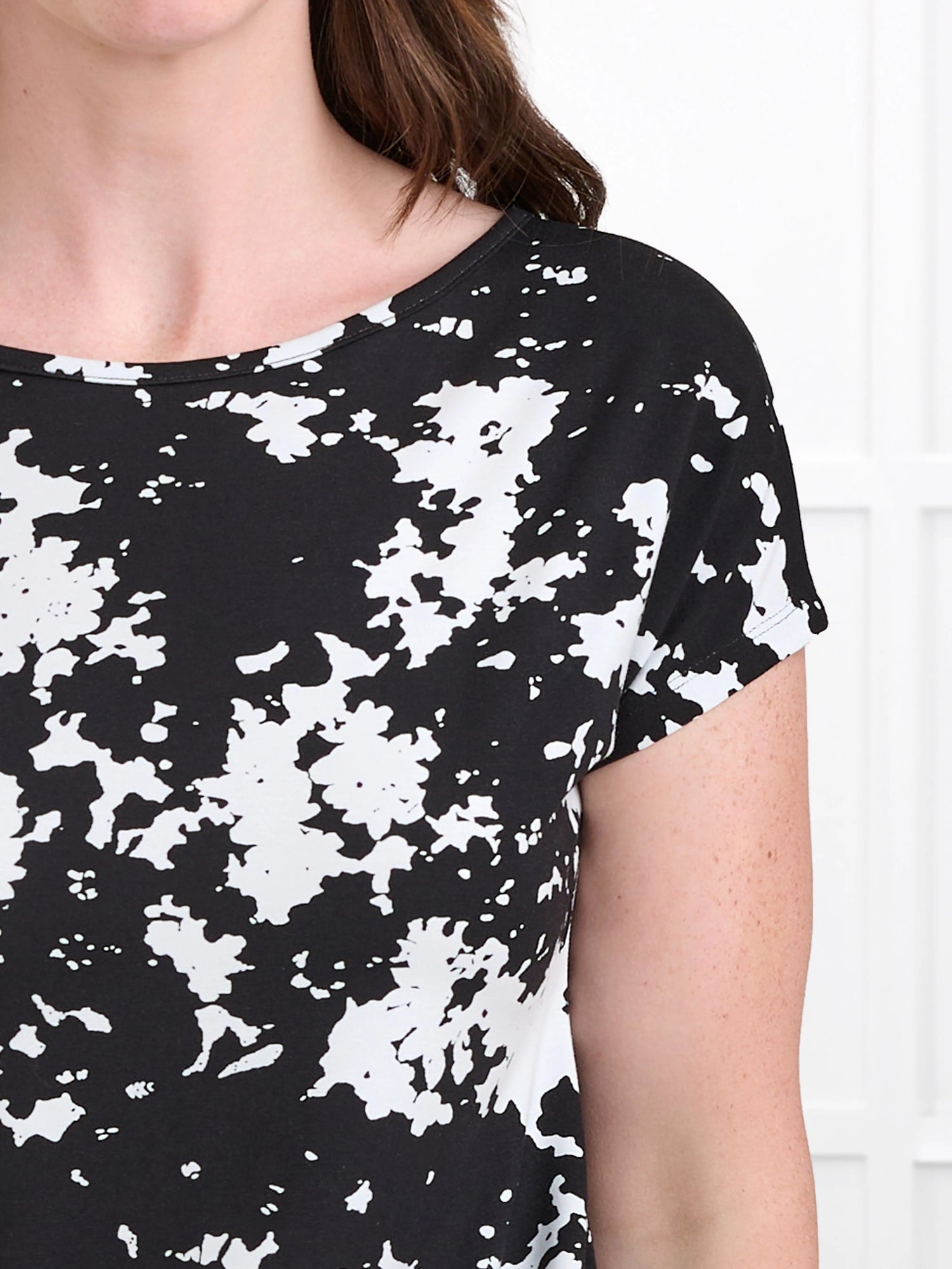 Rio reversible neckline dolman tee in Moo’d bloom 