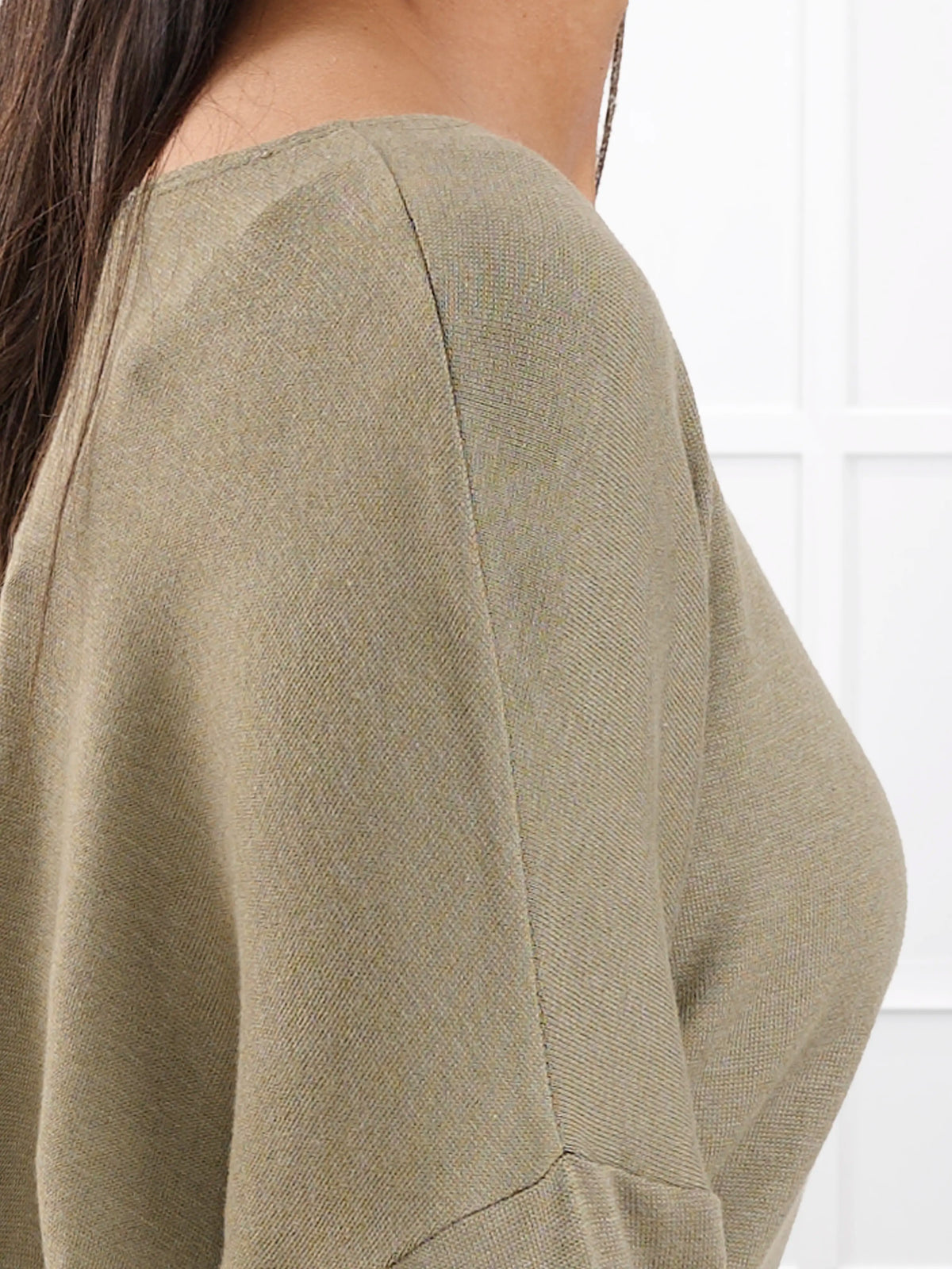 Rosalie long sleeve dolman sweater for women in Thyme 