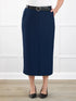 Rubina midi pencil skirt with pockets for women in Navy 