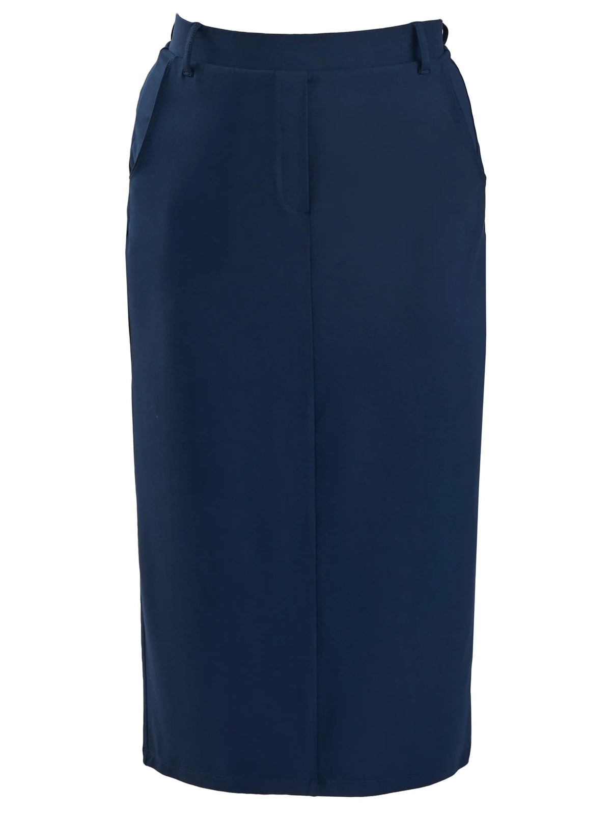 Rubina midi pencil skirt with pockets for women in Navy 