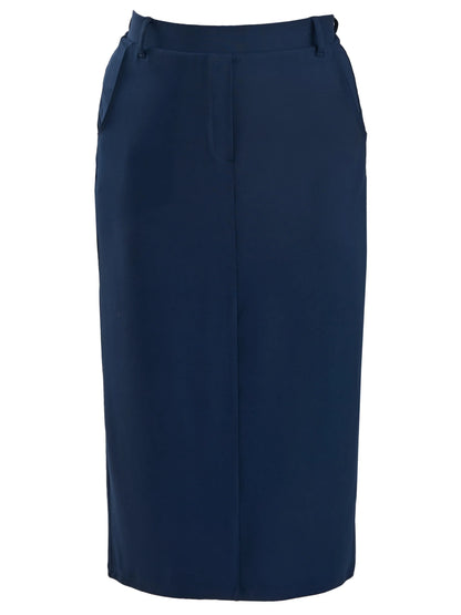 Rubina midi pencil skirt with pockets for women in Navy 