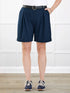 Saleema tailored pleated short for women in Navy 
