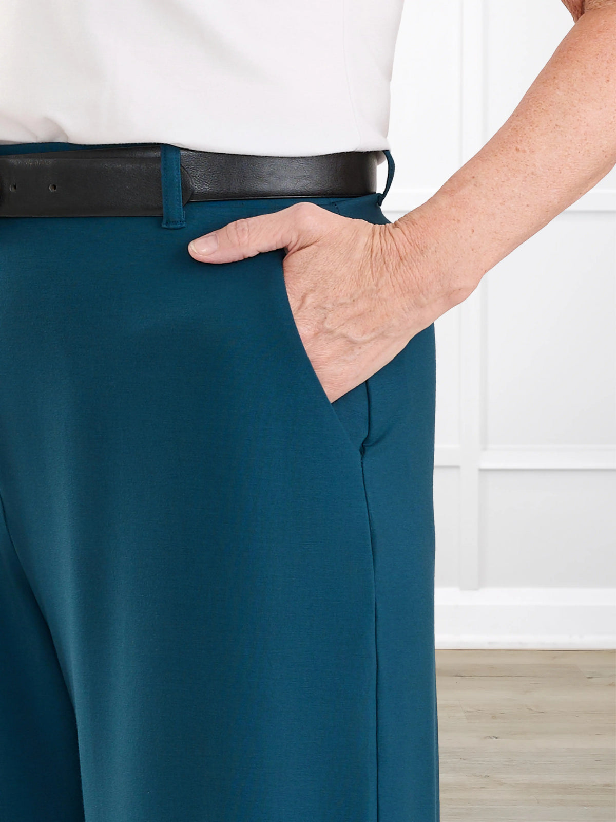 Samara wide leg pocket pant for women in Atlantic 