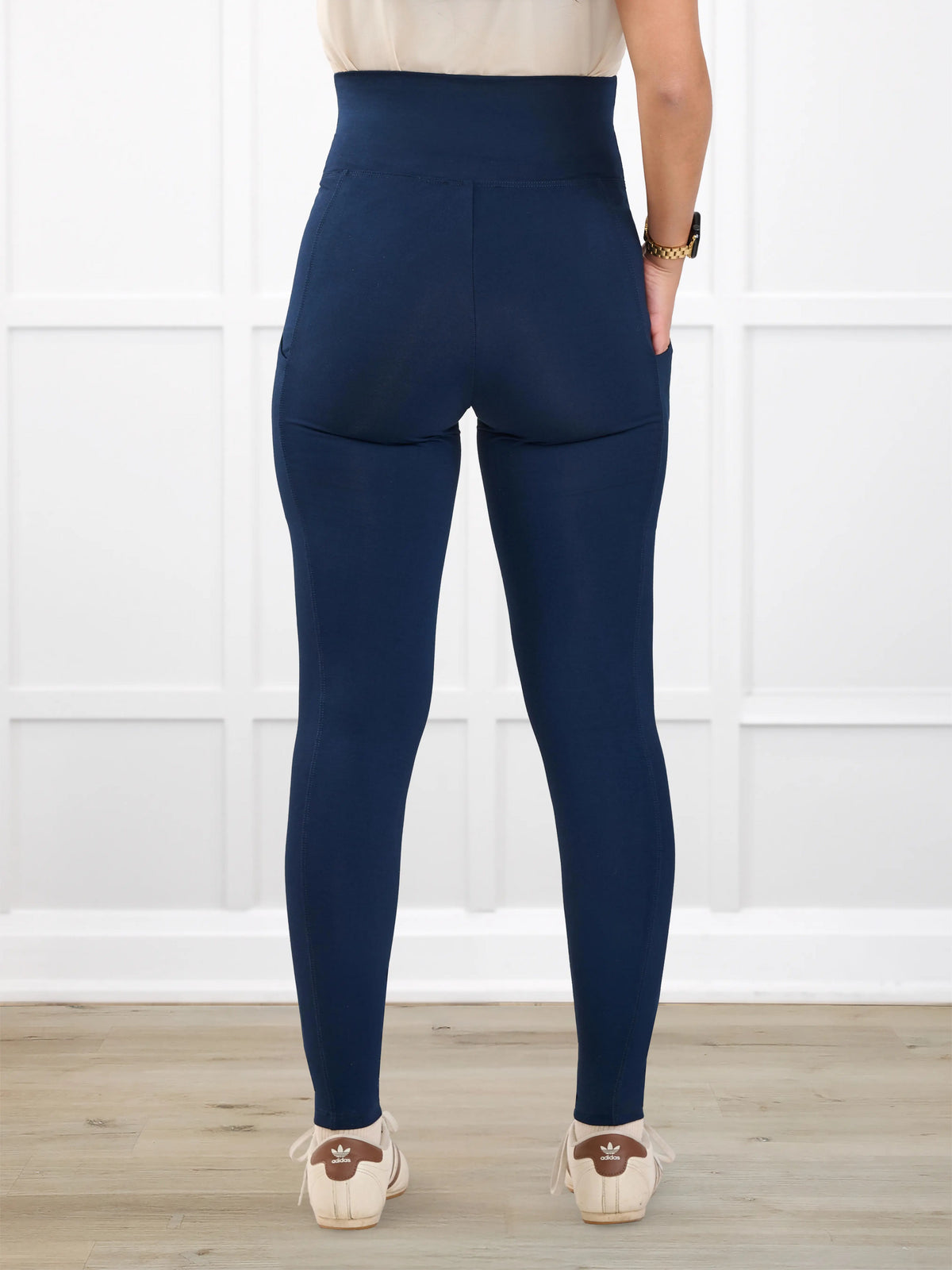 Seana high waisted pocket legging for women in Navy 